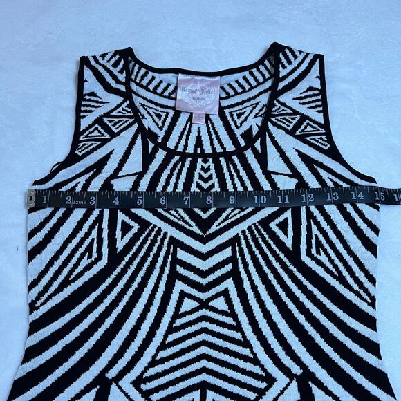Romeo & Juliet Couture Sleeveless Abstract Print Knit Bodycon Dress Size S NEW - Picture 6 of 7